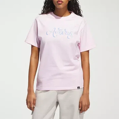 Adidas Originals Womens Crew Neck Short Sleeve Active T-shirt In Pink