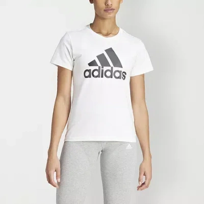 Adidas Originals Womens Crew Neck Short Sleeve Active T-shirt In White