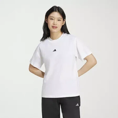 Adidas Originals Womens Crew Neck Short Sleeve Active T-shirt In White