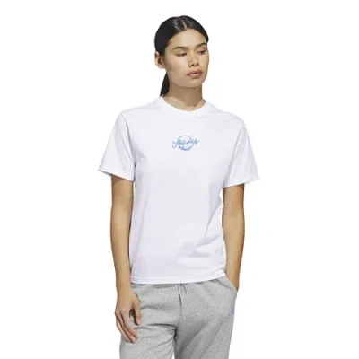 Adidas Originals Womens Crew Neck Short Sleeve Active T-shirt In White