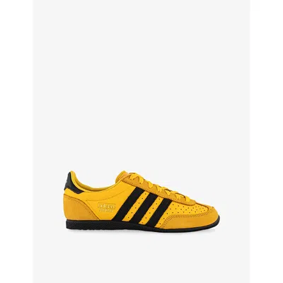 ADIDAS ORIGINALS WOMENS CREW YELLOW BLACK GOLD M JAPAN LEATHER LOW-TOP TRAINERS