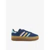 Adidas Originals Black & White Gazelle Bold Sneakers In Dark Blue Almost Pink Al