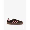 Adidas Originals Womens Dark Brown Wonder Mauve Sambae Suede Low-top Trainers In Dark Brown Wonder Mauve