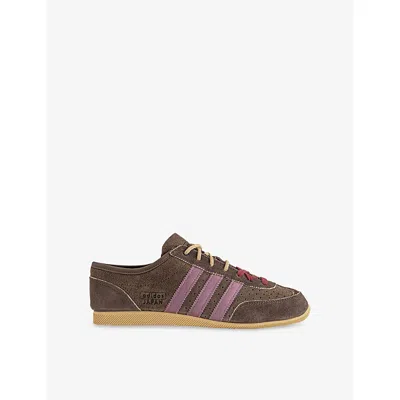 Adidas Originals Womens Earth Strata Magic Mauve Japan Decon Suede Trainers In Burgundy