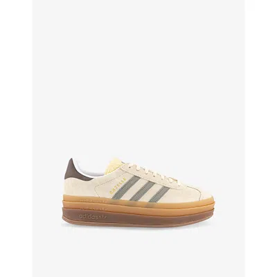 Adidas Originals Womens Warm Vanilla Silver Pebb Gazelle Bold Suede Low-top Trainers Eur 39 / 6 Uk