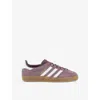 Adidas Originals Womens Shadow Fig White Gum Gazelle Indoor Suede Trainers Eur 37 / 4 Uk In Shadow Fig White Gum