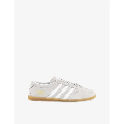 Adidas Originals Womens Grey White Gum Gazelle Lo Pro Suede Trainers In Gray