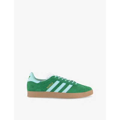 Adidas Originals Womens Green Semi Flash Aqua Go Gazelle Suede Low-top Trainers