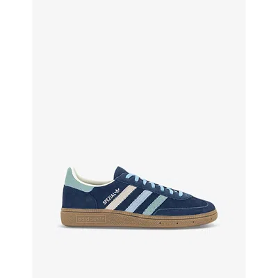 Adidas Originals Womens Handball Spezial Suede Low-top Trainers Night Indigo Hazy G In Night Indigo Hazy Green