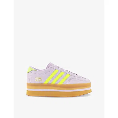 ADIDAS ORIGINALS WOMENS ADIDAS GAZELLE STACK SUEDE LOW-TOP TRAINERS