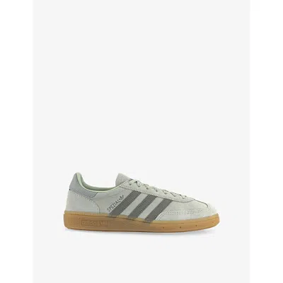 Adidas Originals Womens Linen Green Silver Pebbl Handball Spezial Suede Low-top Trainers Eur 38/5 Uk