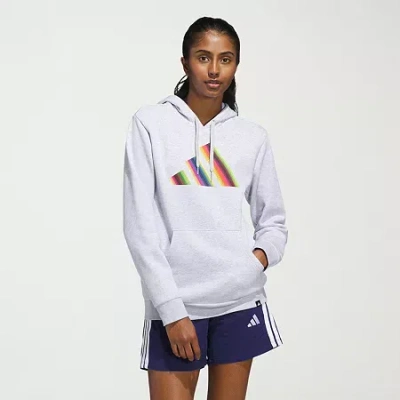 Adidas Originals Womens Long Sleeve Fleece Active Hoodie In Gray