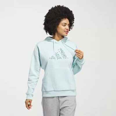 Adidas Originals Womens Long Sleeve Fleece Active Hoodie In Green