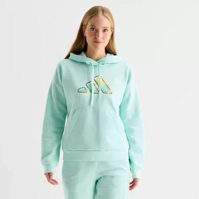 Adidas Originals Womens Long Sleeve Fleece Active Hoodie In Green