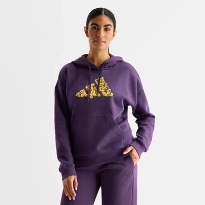 Adidas Originals Womens Long Sleeve Fleece Active Hoodie In Purple