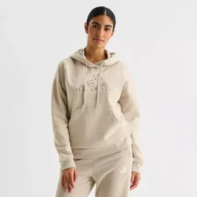 Adidas Originals Womens Long Sleeve Fleece Active Hoodie In Nude
