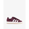 Adidas Originals Womens Adidas Campus 00s Logo-print Suede Low-top Trainers In Maroon White Maroon