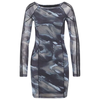 Adidas Originals Womens Originals All Over Print Long Sleeve Mini Dress In Multi