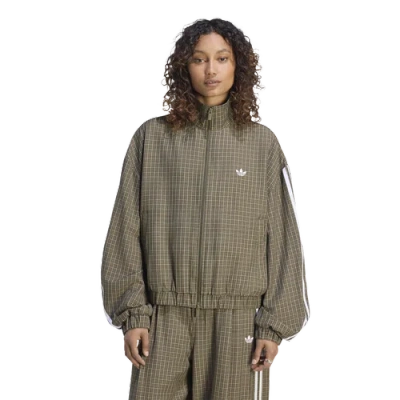 Adidas Originals Womens Originals Checks Track Top In Green