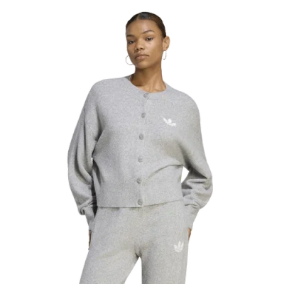 Adidas Originals Womens Originals Essentials Knit Cardigan - In Gray