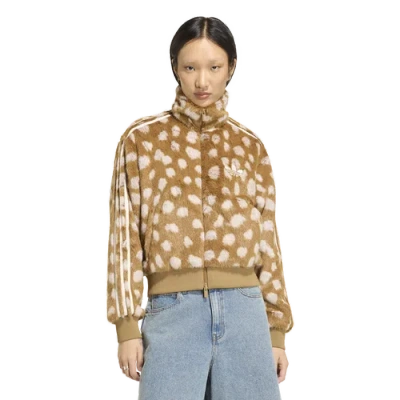 Adidas Originals Womens Originals Firebird Animal Print Jacket In Brown