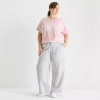 Adidas Originals Womens Plus Straight Mid Rise Fleece Sweatpant In Gray