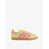 Adidas Originals Womens Power Yellow Lucid Pink Gazelle Suede Low-top Trainers