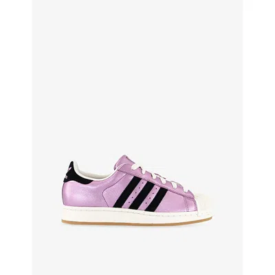Adidas Originals Womens Preloved Purple Black Of Superstar Ii Woven Metallic Trainers In Multi
