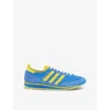 Adidas Originals Womens Real Blue Light Yellow W Adidas X Sporty & Rich Sl 72 Suede And Mesh Low-top Trainers In Real Blue Light Yellow W