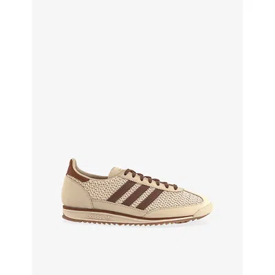 Adidas Originals Womens Sand Strata Preloved Bro Sl 72 Textured Woven And Leather Low-top Trainers In Brown