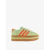 Adidas Originals Womens Adidas Gazelle Stack Suede Low-top Trainers In Semi Green Spark Solar O