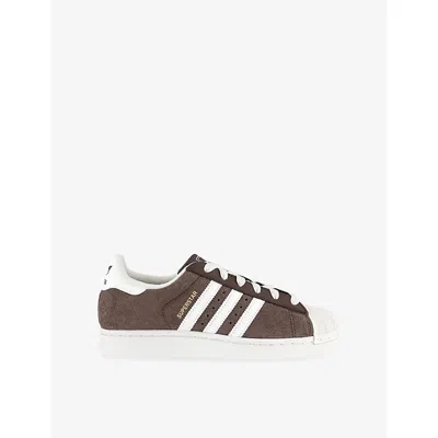 Adidas Originals Womens Shadow Brown Off White G Superstar Ii Suede Trainers