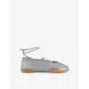 Adidas Originals Womens Silver Metalic Gum Taekwondo Mei Leather Ballet Flats