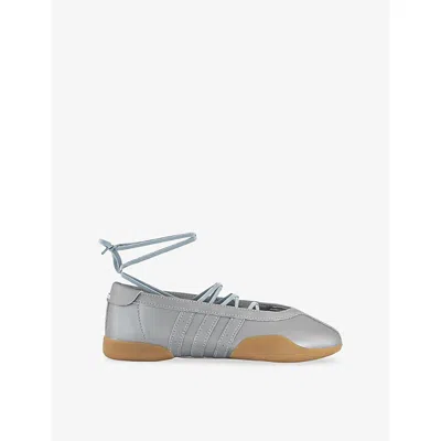Adidas Originals Womens Silver Metalic Gum Taekwondo Mei Leather Ballet Flats