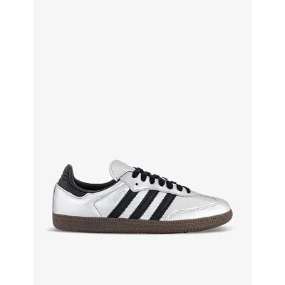 Adidas Originals Womens Adidas Samba Og Logo-print Metallic-leather Low-top Trainers In Multi