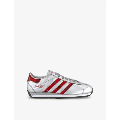 Adidas Originals Womens Silver Metallic Country Japan Metallic-leather Low-top Trainers