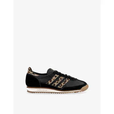 Adidas Originals Womens Leopard Preloved Brown B Sl 72 Leopard Nylon-suede Trainers
