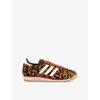 Adidas Originals Womens Adidas Sl 72 Leopard-print Suede And Mesh Low-top Trainers In Black