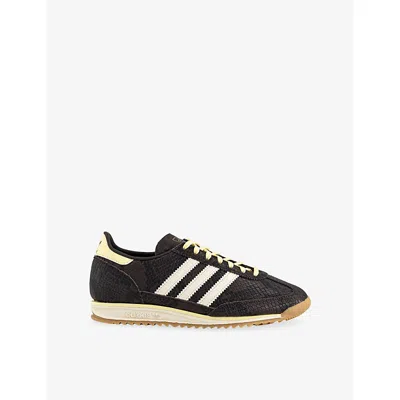 Adidas Originals Womens Sl72 Leather Trainers Snake Aurora Coffee Wond