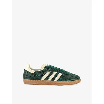 ADIDAS ORIGINALS WOMENS SNAKE PRINT CREAM WHITE SAMBA OG LEATHER TRAINERS EUR 40.5 / 7.5 UK