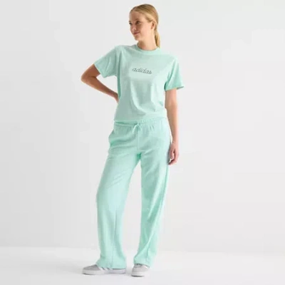 Adidas Originals Womens Straight Mid Rise Fleece Sweatpant In Green