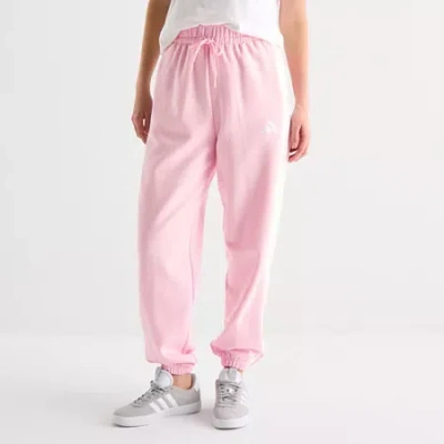 Adidas Originals Womens Straight Mid Rise Loose Fit Fleece Active Jogger Pant In Pink