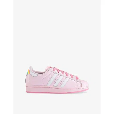 Adidas Originals Womens Superstar Ii Patent-leather Trainers Care Bear Clear Pink Whi