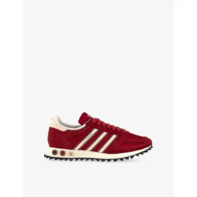 Adidas Originals Womens Adidas La Trainer Og Woven And Suede Trainers In Red