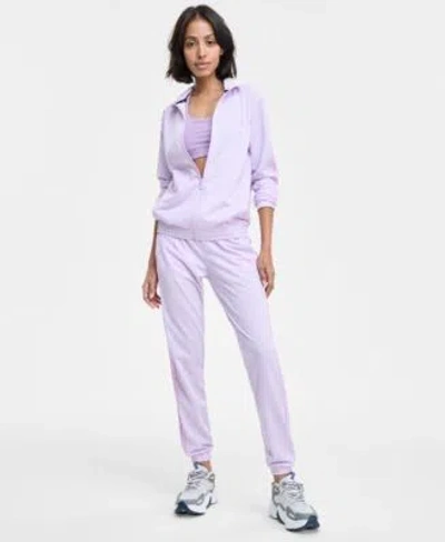 Adidas Originals Womens Tricot 3 Stripes Track Jacket Pants In Purple