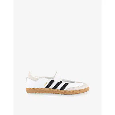 Adidas Originals Samba Jane Suede-trimmed Leather Sneakers In Multi