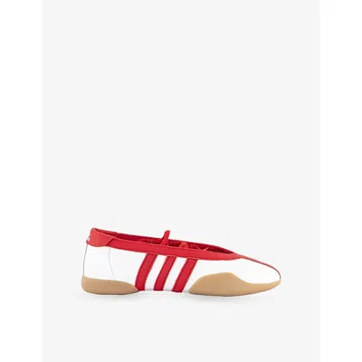 ADIDAS ORIGINALS WOMENS WHITE BETTER SCARLET GUM TAEKWONDO MEI LEATHER BALLET FLATS EUR 40.5 / 7.5 UK