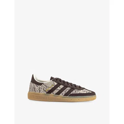 Adidas Originals Womens White Brown Snake Skin Handball Spezial Leather Trainers Eur 39 / 6 Uk In Multi