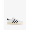 Adidas Originals Womens White Core Black Superstar Vintage Logo-print Leather Low-top Trainers In White Core Black