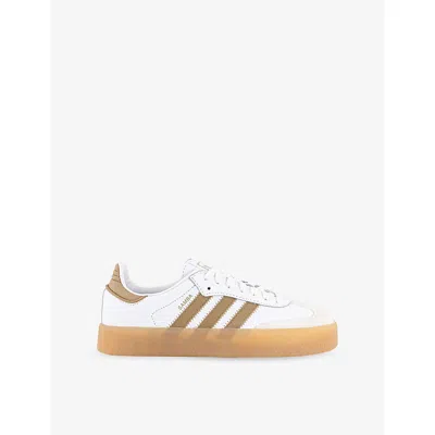 ADIDAS ORIGINALS WOMENS ADIDAS SAMBAE LEATHER LOW-TOP TRAINERS
